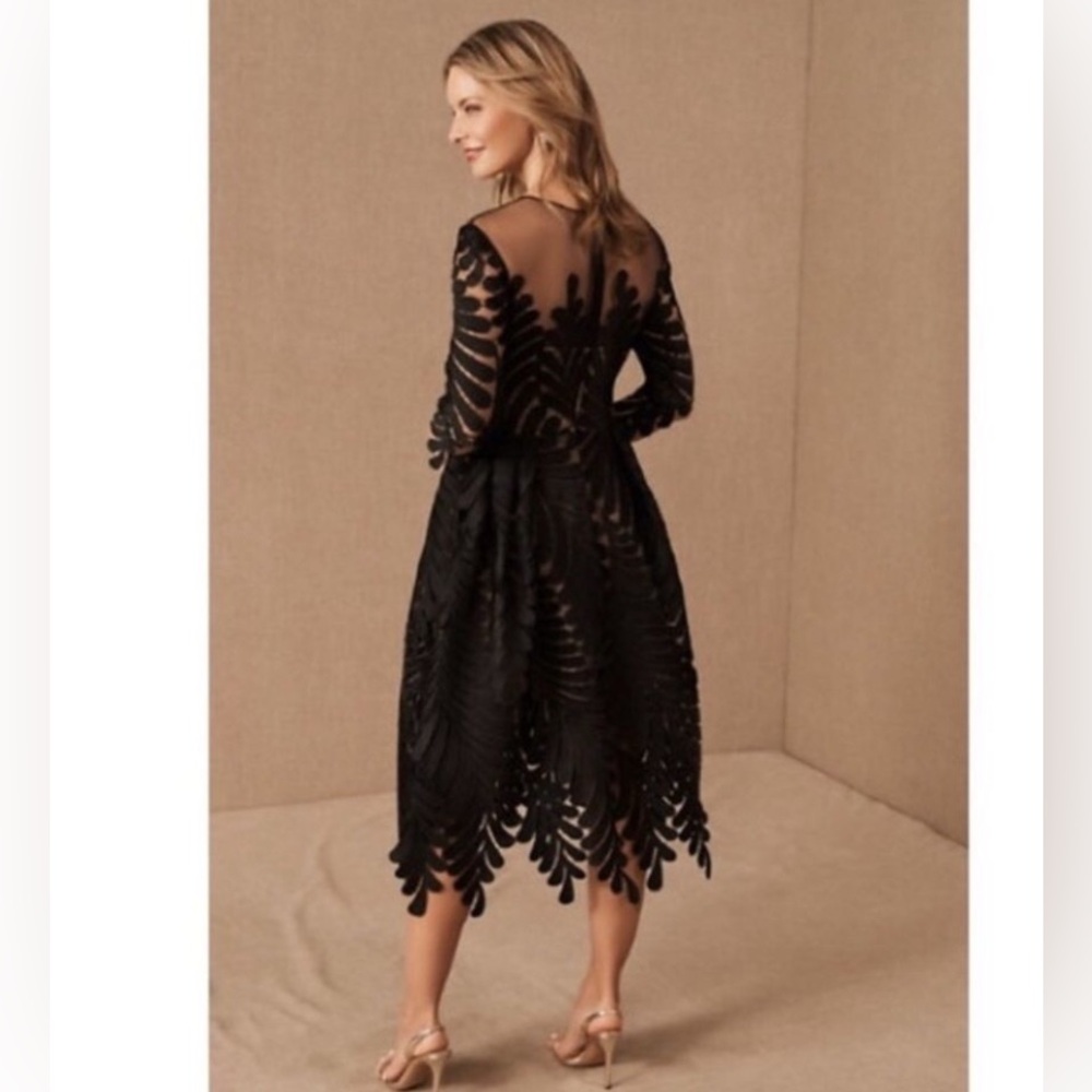 BHLDN Black Leaf Pattern Dress - Picture 3 of 16